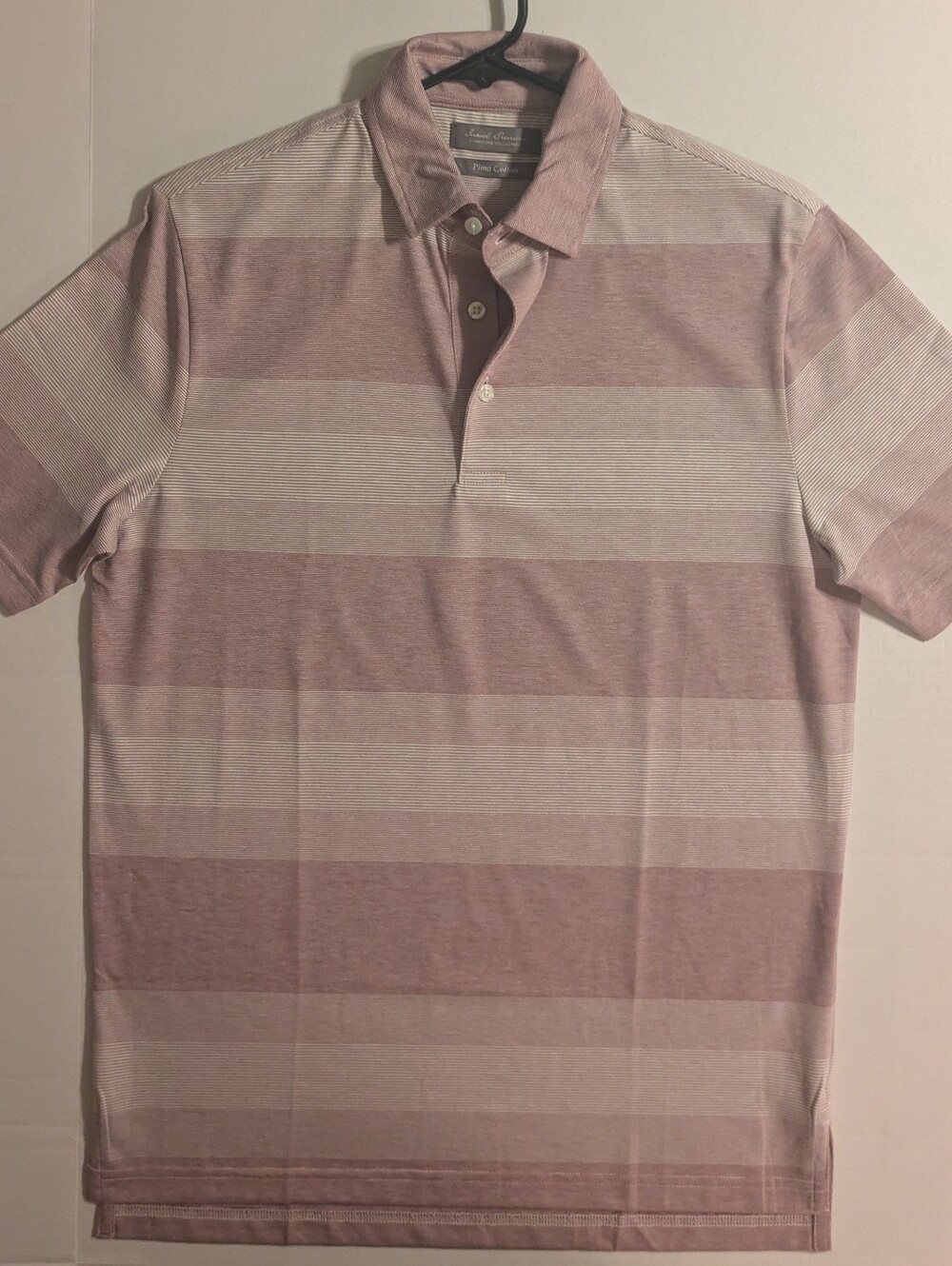 Daniel Cremieux Men's Pink and White Striped Polo- Sm (NWOT)